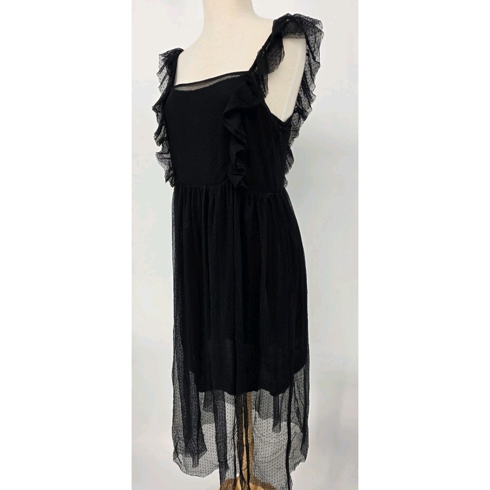 Women's Maeve Whimsygoth Dress Swiss Dot Tulle Empire Waist Pinafore With Slip S